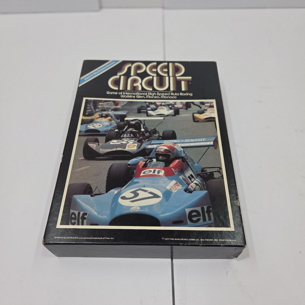 Vintage 1977 Speed Circuit Board Game Avalon Hill Sports Illustrated Racing...